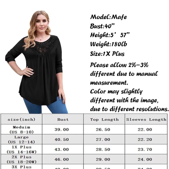 NWT 1XL Women's Plus Size Summer Tops Short Sleeve Lace Pleated Blouse Tunic - Picture 4 of 4